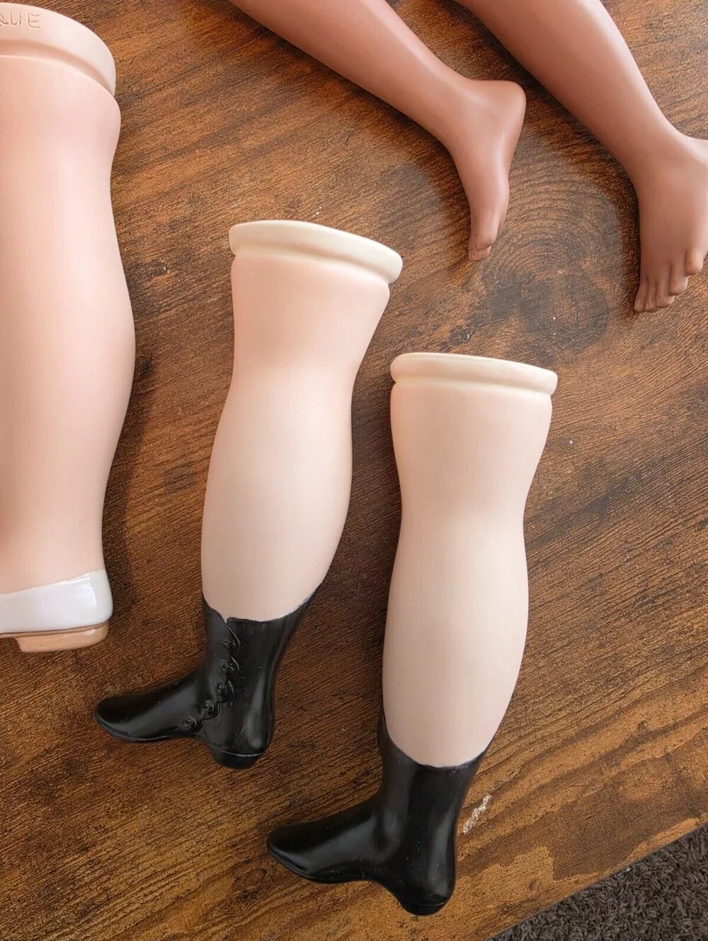 Lot of 3 Pairs of Porcelain Bisque Doll Legs Doll Making Repair Parts Painted